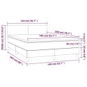 VidaXL Łóżko kontynentalne, materac i LED, niebieski aksamit 140x200cm