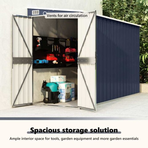 SZOPA OGRODOWA MOCOWANA DO ŚCIANY ANTRACYTOWA 118X288X178CM