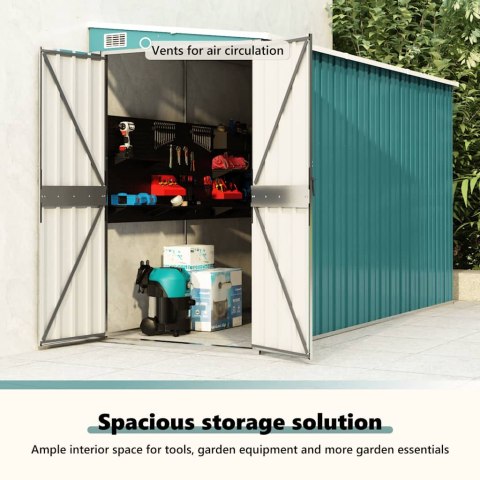 SZOPA OGRODOWA MOCOWANA DO ŚCIANY ZIELONA 118X288X178CM