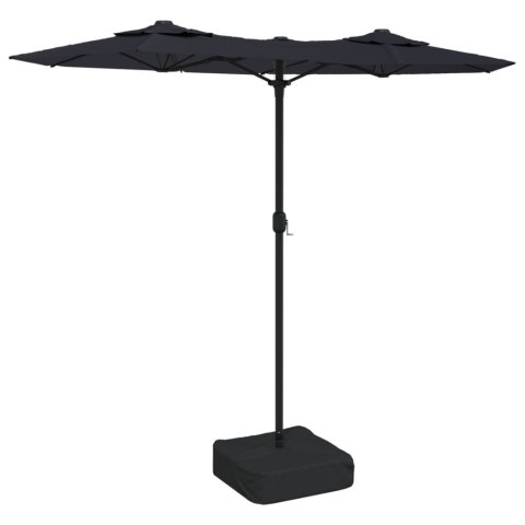 PODWÓJNY PARASOL OGRODOWY CZARNY 316X240CM