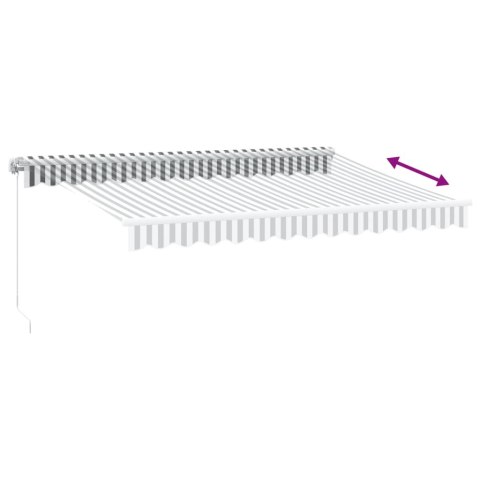 RĘCZNIE ZWIJANA MARKIZA OGRODOWA ANTRACYTOWO-BIAŁA 350X250CM