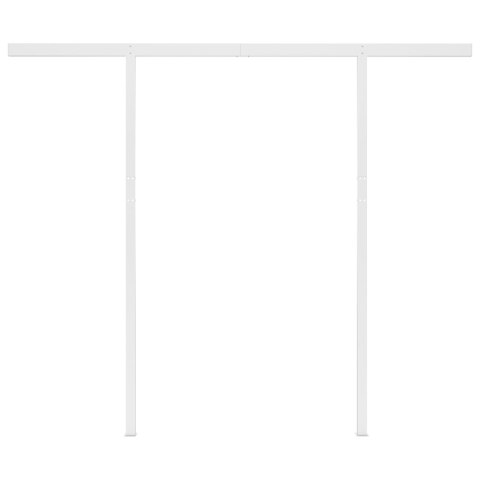 VidaXL Ręcznie zwijana markiza ze słupkami, 3,5x2,5 m, kremowa