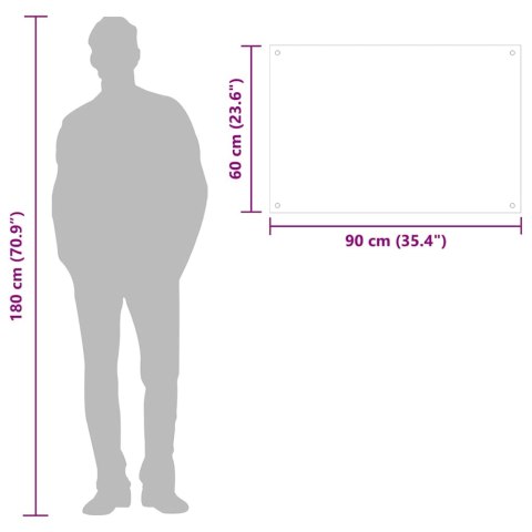 PANEL OCHRONNY DO KUCHNI CZARNY 90X60CM SZKŁO HARTOWANE