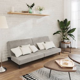 2-OSOBOWA KANAPA JASNOSZARA TAPICEROWANA AKSAMITEM