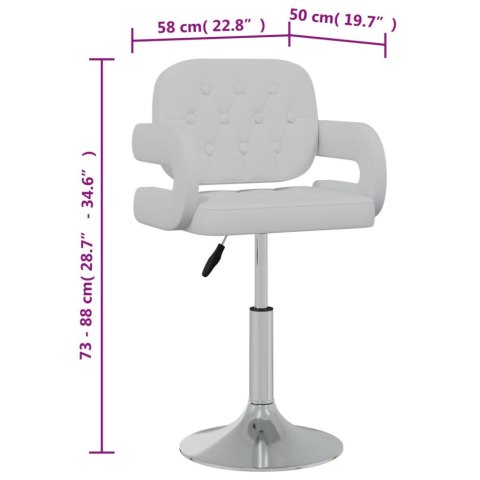 OBROTOWE KRZESŁA STOŁOWE 2 SZT. BIAŁE SZTUCZNA SKÓRA