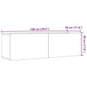 ŚCIENNE SZAFKI TV 2 SZT. STARE DREWNO 100X30X30CM