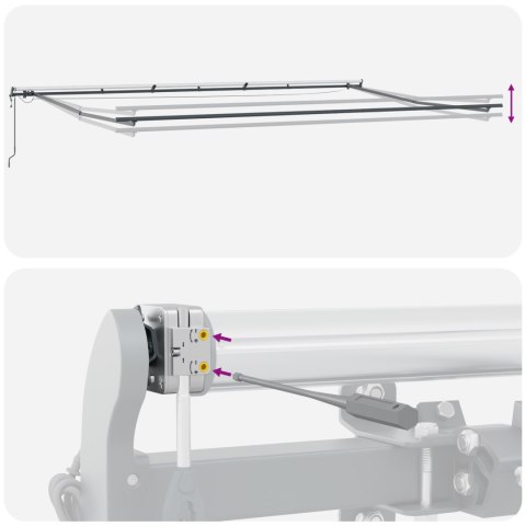 AUTOMATYCZNA CHOWANA MARKIZA Z LED-AMI ŻÓŁTA I POMARAŃCZOWA 600X300CM