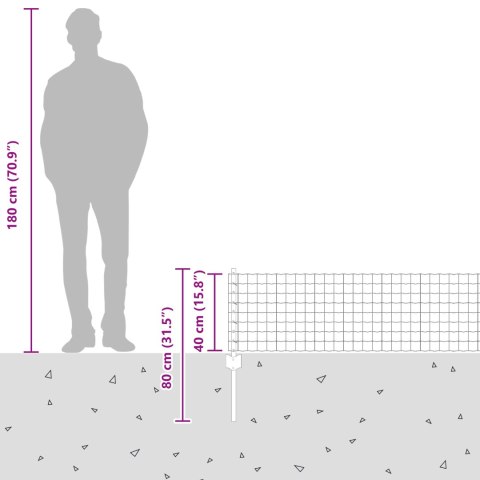 PŁOT Z 11 SŁUPKAMI U ZIELONY 0,4X25M STAL