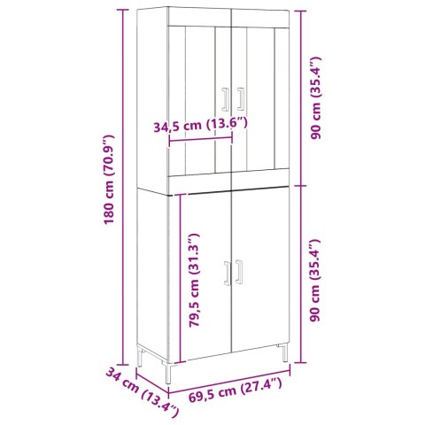 SZAFKA BOCZNA Z SZAFĄ ŚCIENNĄ Z DĘBU RZEMIEŚLNICZEGO