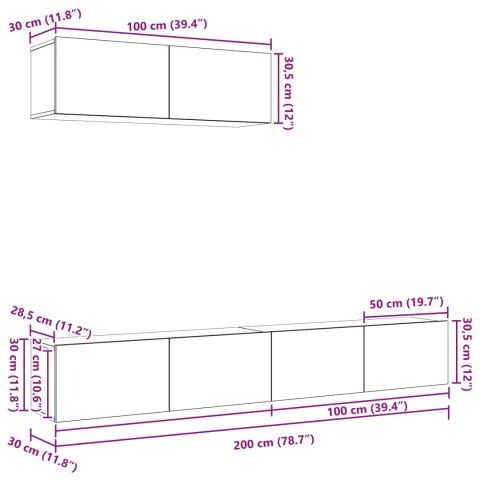 ZESTAW 3 CZĘŚCIOWY SZAFEK RTV DO MONTAŻU NA ŚCIANIE