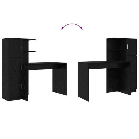 BIURKO Z MIEJSCEM DO PRZECHOWYWANIA CZARNY DĄB