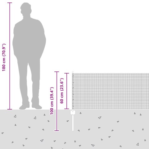 SIATKA SPAWANA Z 11 SŁUPKAMI U SREBRNA 0.6X25M STAL