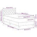 ŁÓŻKO TYPU BOX SPRING Z MATERACEM CZARNE 90X200CM AKSAMIT
