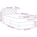 ŁÓŻKO NA STELAŻU Z MATERACEM JASNOSZARY 90X200CM MATERIAŁ WEZGŁOWIE Z DESIGNEM ROMBÓW JASNOSZARY 90CM MATERIAŁ