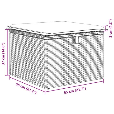 VidaXL Zestaw sofowy 6 elementów z poduszkami brązowy polirattan