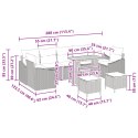 10-CZĘŚCIOWY ZESTAW SOFY OGRODOWEJ Z PODUSZKAMI CZARNY POLIRATTAN AKACJA 2-OSOBOWA SOFA OGRODOWA Z PODUSZKAMI CZA