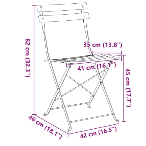 KRZESŁA OGRODOWE SKŁADANE 2 SZT. BEŻOWE STALOWE