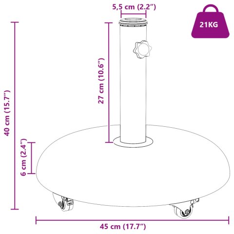 BAZA PARASOLOWA NA KÓŁKACH DO SŁUPKÓW 37/42/52/58MM KOSTKA BRUKOWA
