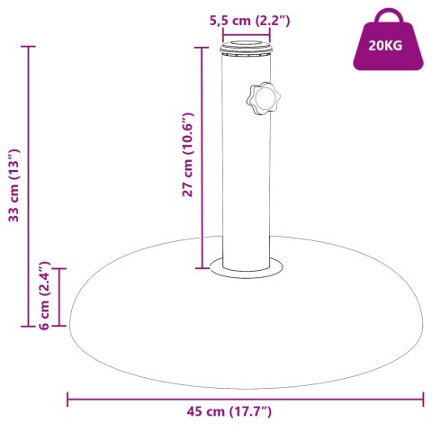 PODSTAWA PARASOLA DLA RUR 37/42/52/58MM JASNOSZARY BETON 20KG