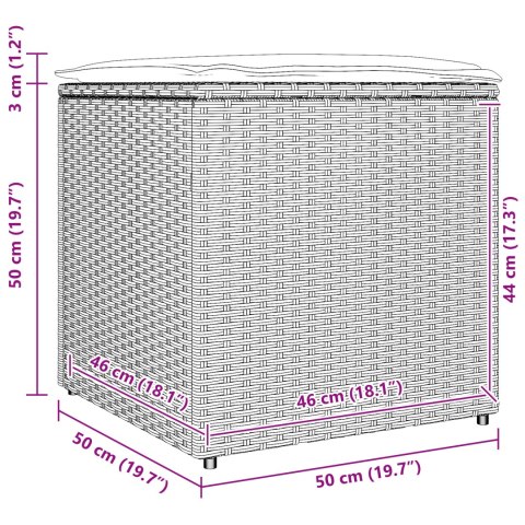 SKRZYNIA OGRODOWA JASNOSZARY I CIEMNOSZARY SZTUCZNY RATTAN ŚREDNIA