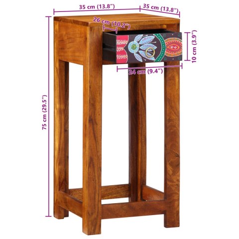 STOJAK NA TELEFON 35X35X75CM LITE DREWNO AKACJOWE