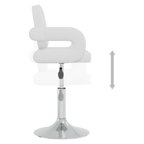 OBROTOWE KRZESŁA STOŁOWE 4 SZT. BIAŁE OBITE SZTUCZNĄ SKÓRĄ