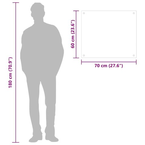 PANELE OCHRONNE KUCHENNE 2 SZT. BIAŁE 70X60CM SZKŁO HARTOWANE