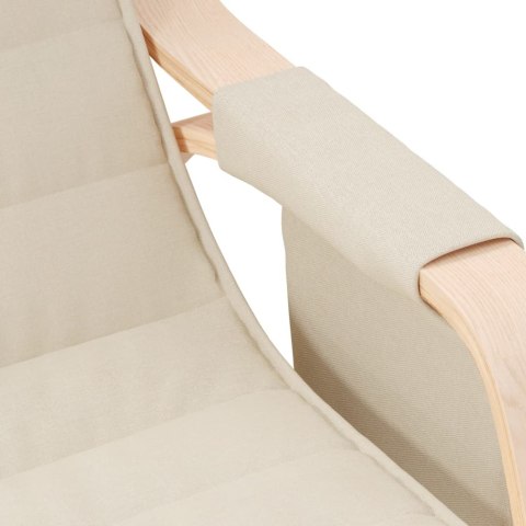 FOTEL BUJANY KREMOWY TAPICEROWANY TKANINĄ