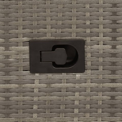 ROZKŁADANE KRZESŁA OGRODOWE 2 SZT. PODUSZKI SZARY RATTAN PE