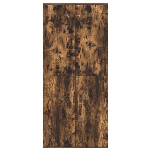 SZAFKA NA BUTY WĘDZONY DĄB 80X39X180CM DREWNO INŻYNIERYJNE