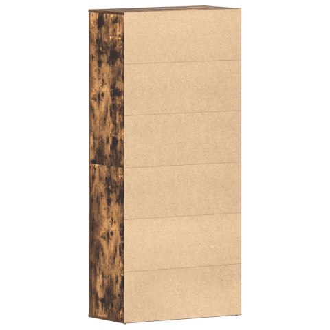 SZAFKA NA BUTY WĘDZONY DĄB 80X39X180CM DREWNO INŻYNIERYJNE