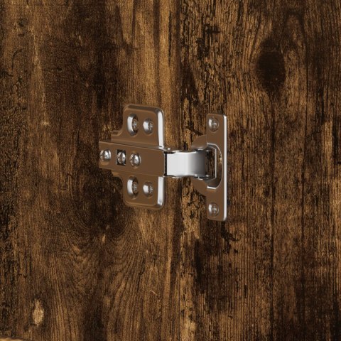 SZAFKA NA BUTY WĘDZONY DĄB 80X39X180CM DREWNO INŻYNIERYJNE