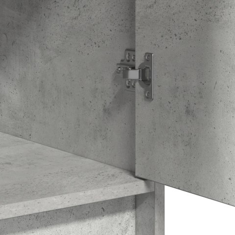 3-CZĘŚCIOWY ZESTAW TOALETKI Z OŚWIETLENIEM BETON SZARY DREWNO INŻYNIERYJNE