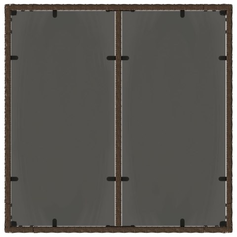 5-CZĘŚCIOWY ZESTAW JADALNY DO OGRODU Z PODUSZKAMI BRĄZOWY POLIRATTAN