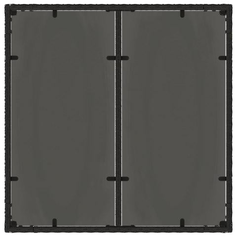 5-CZĘŚCIOWY ZESTAW OBIADOWY OGRODOWY Z PODUSZKAMI CZARNY POLIRATTAN