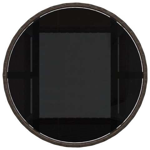 5-ELEMENTOWY ZESTAW OBIADOWY DO OGRODU BRĄZOWY POLIRATTAN