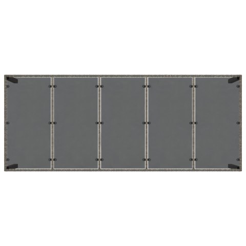 ZESTAW JADALNIANY OGRODOWY 9 CZĘŚCI Z PODUSZKAMI SZARY POLIRATTAN