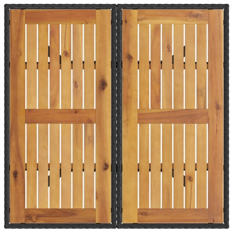 ZESTAW JADALNY 5 CZĘŚCI Z PODUSZKAMI CZARNY POLIRATTAN