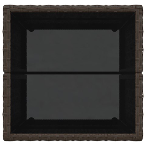 ZESTAW BISTRO DO OGRODU 3-CZĘŚCIOWY Z PODUSZKAMI BRĄZOWY POLIRATTAN