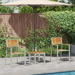 ZESTAW JADALNY 3-CZĘŚCIOWY Z LITEGO DREWNA TEKOWEGO STOSOWANE KRZESŁA OGRODOWE 2 SZT. Z LITEGO DREWNA TEKOWEGO I