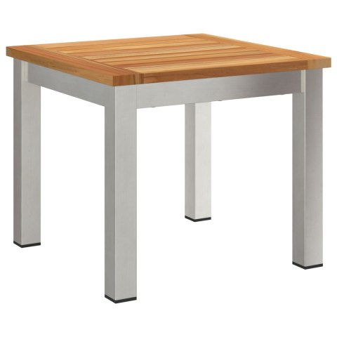 ZESTAW JADALNY 3-CZĘŚCIOWY Z LITEGO DREWNA TEKOWEGO STOSOWANE KRZESŁA OGRODOWE 2 SZT. Z LITEGO DREWNA TEKOWEGO I