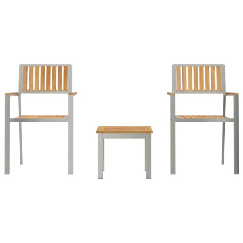 ZESTAW JADALNY 3-CZĘŚCIOWY Z LITEGO DREWNA TEKOWEGO STOSOWANE KRZESŁA OGRODOWE 2 SZT. Z LITEGO DREWNA TEKOWEGO I