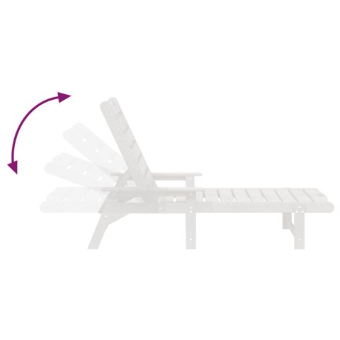 LEŻAKI SŁONECZNE 2 SZT. BIAŁY 162X53X98.5CM HDPE