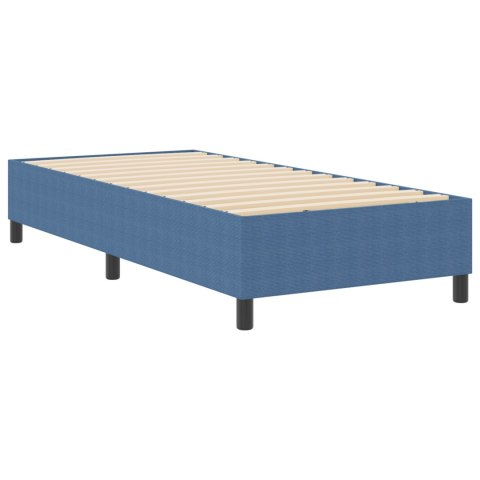 BOX SPRING BED NIEBIESKI 90X200CM Z MATERIAŁU SZTRUKSOWEGO