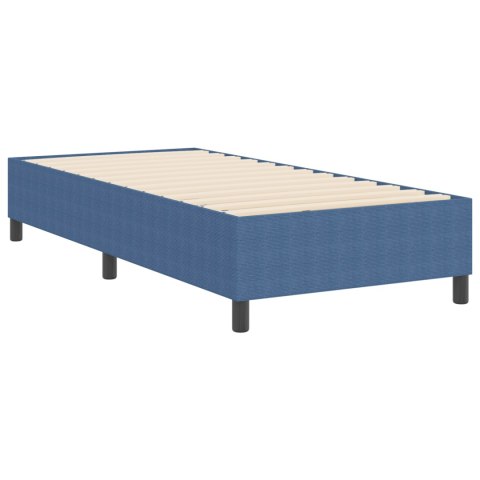 BOX SPRING BED NIEBIESKI 90X200CM Z MATERIAŁU SZTRUKSOWEGO