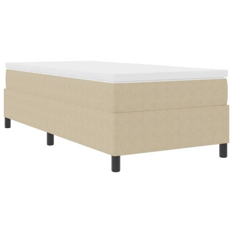 BOX SPRING ŁÓŻKO JASNOZIELONE SZARE 90X200CM Z TKANINY SZTRUKSOWEJ