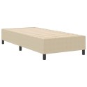 BOX SPRING ŁÓŻKO JASNOZIELONE SZARE 90X200CM Z TKANINY SZTRUKSOWEJ