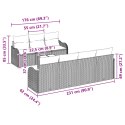 8-CZĘŚCIOWY ZESTAW SOF OGRODOWYCH Z PODUSZKAMI CZARNY POLI RATTAN 2-OSOBOWA SOFA OGRODOWA Z PODUSZKAMI CZARNY POLI RATTAN