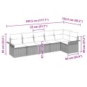 ZESTAW 6-CZĘŚCIOWY SOF OGRODOWYCH Z PODUSZKAMI JASNOSZARY POLI RATTAN