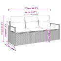 ZESTAW 3-CZĘŚCIOWY SOFA OGRODOWA Z PODUSZKAMI CZARNY POLIRATTAN SOFA OGRODOWA 2-OSOBOWA Z PODUSZKAMI CZARNY POLIR